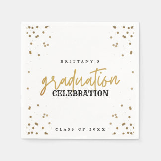 Moderne Gold Script Graduation Party Napkins Servet