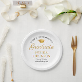 Moderne Gold Script Graduation Party Papieren Bordje
