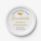 Moderne Gold Script Graduation Party Papieren Bordje (Voorkant)