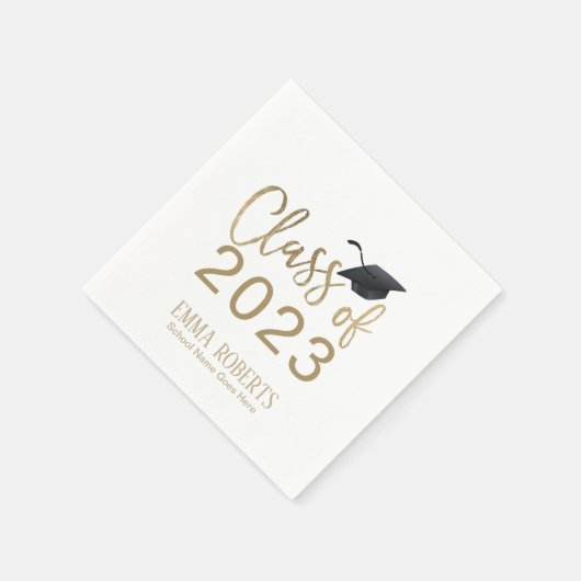 Moderne Gold Script Graduation Party Servetten (Hoek)