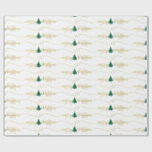 Moderne Gold Script-kerstboom Cadeaupapier (Vlak)