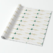 Moderne Gold Script-kerstboom Cadeaupapier (Uitgerold)
