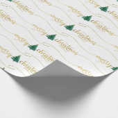 Moderne Gold Script-kerstboom Cadeaupapier (Hoek)