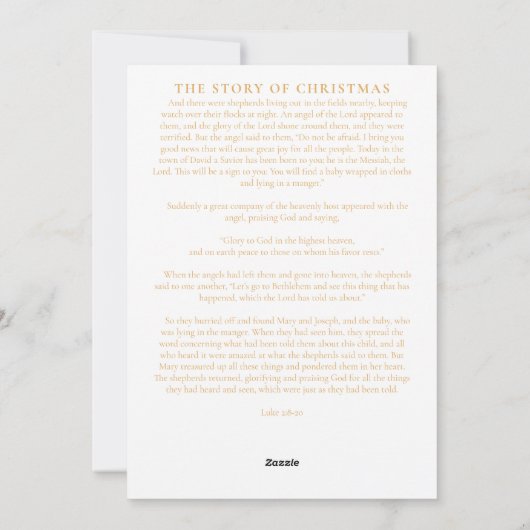 Moderne Gold Script Religieuze kerstfoto Feestdagenkaart (Achterkant)