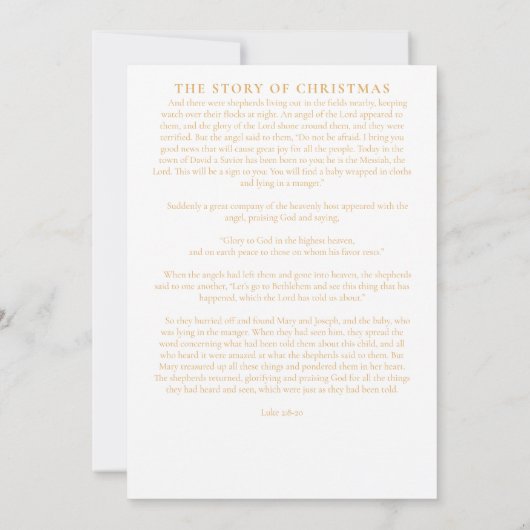 Moderne Gold Script Religieuze kerstfoto Feestdagenkaart (Achterkant)