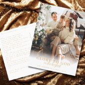 Moderne Gold Script Religieuze kerstfoto Feestdagenkaart