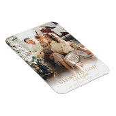 Moderne Gold Script Religieuze kerstfoto Magneet (Rechterzijde)