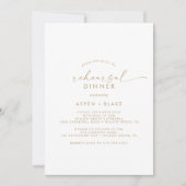 Moderne Gold Script repesal Dinner Invitation Kaart (Voorkant)