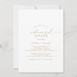 Moderne Gold Script repesal Dinner Invitation Kaart
