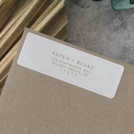 Moderne Gold Script Return-adreslabel Etiket