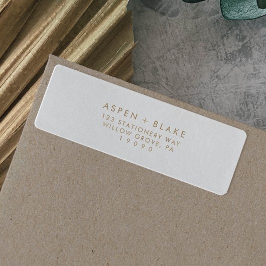 Moderne Gold Script Return-adreslabel Etiket
