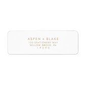 Moderne Gold Script Return-adreslabel Etiket (Voorkant)