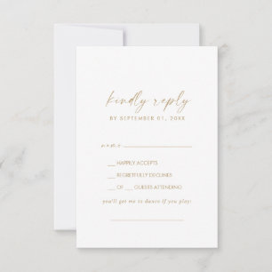 Moderne Gold Script Song Request RSVP-kaart RSVP Kaartje
