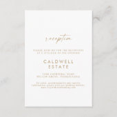 Moderne Gold Script Wedding Reception Kaart invoeg (Voorkant)