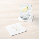 Moderne Gold Script Wedding Square Paper-Onderzett Kartonnen Onderzetters (Insitu)