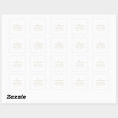 Moderne Gold Script Wedding Welcome Square Sticker (Vel)