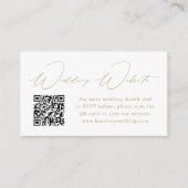 Moderne Gold Script Weduwen Website QR Code Informatiekaartje (Voorkant)