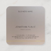 Moderne Gold Silver-look Monogram Elegant-Sjabloon Vierkante Visitekaartje (Achterkant)