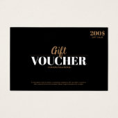 Moderne Gold Simple Business Gift Voucher Kaart (Voorkant)