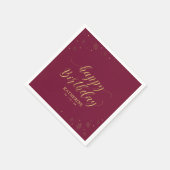 Moderne Gold Sparkle Happy Birthday Paper Party Servet (Hoek)