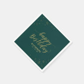 Moderne Gold Sparkle Happy Birthday Paper Party Servet (Hoek)