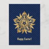 Moderne Gold Star Blue Pasen Feestdagenkaart (Voorkant)