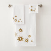 Moderne Gold Starburst Design Bath-handdoekset Bad Handdoek (Insitu)