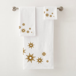 Moderne Gold Starburst Design Bath-handdoekset Bad Handdoek