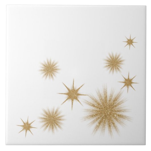 Moderne Gold Starburst keramische tapijten Tegeltje (Voorkant)