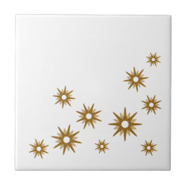 Moderne Gold Starburst-vormgeving uit de middeleeu Tegeltje