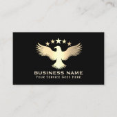 Moderne Gold Stars Bald Eagle Professional Black Visitekaartje (Voorkant)