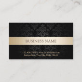 Moderne Gold Striped Dark Damask-cadeaubonnen Kortingskaartje (Voorkant)