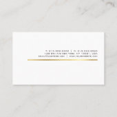 Moderne Gold Striped Design Professional Chic Plai Visitekaartje (Achterkant)