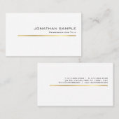 Moderne Gold Striped Design Professional Chic Plai Visitekaartje (Voorkant / Achterkant)
