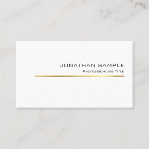 Moderne Gold Striped Design Professional Chic Plai Visitekaartje