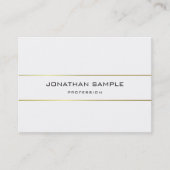 Moderne Gold Striped Monogram Design Trendy Plain Visitekaartje (Voorkant)