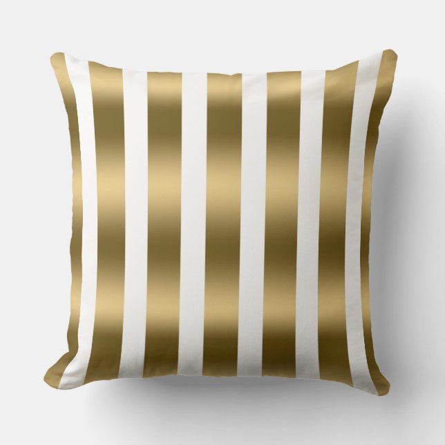 Moderne Gold Stripes-patroonachtergrond Kussen (Voorkant)