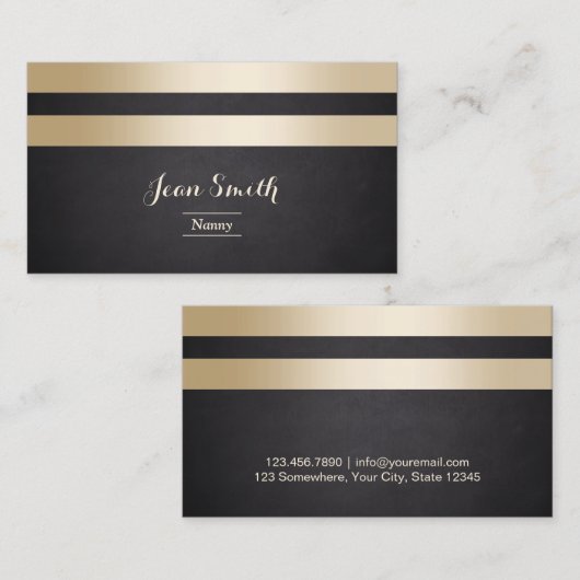 Moderne Gold Stripes Professional Visitekaartje (Voorkant / Achterkant)