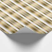 Moderne Gold Stripes White Changeable Background Cadeaupapier (Hoek)