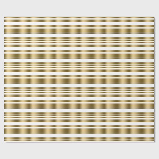 Moderne Gold Stripes White Changeable Background Cadeaupapier (Vlak)