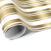 Moderne Gold Stripes White Changeable Background Cadeaupapier (Rol Hoek)