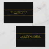 Moderne Gold Text Black Creative minimalist Simple Visitekaartje (Voorkant / Achterkant)