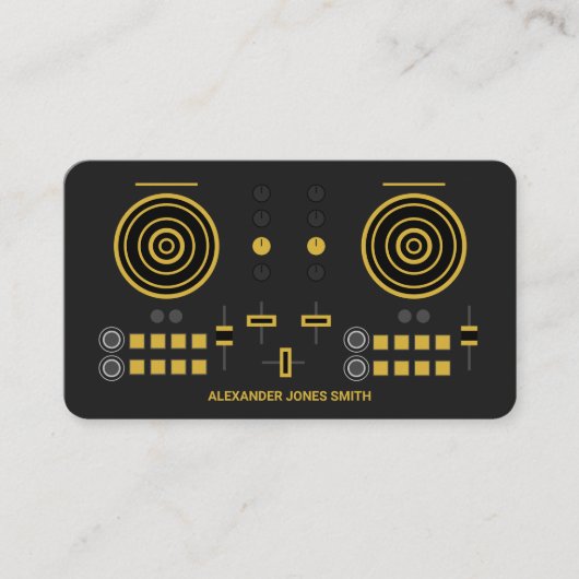 Moderne Gold-toon DJ-controller Visitekaartje (Voorkant)