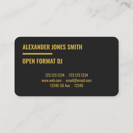 Moderne Gold-toon DJ-controller Visitekaartje (Achterkant)