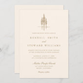 Moderne Gold Tree Forest Rustieke Huwelijksuitnodi Kaart (Voorkant / Achterkant)