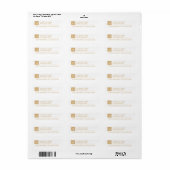 Moderne Gold Typography Monogram Custom Address Etiket (Full Sheet)