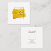 Moderne Gold Waterverf verf omhuld Vierkante Visitekaartje (Voorkant / Achterkant)