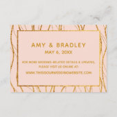 Moderne Gold Waves op Blush Wedding Accommodaties Informatiekaartje (Achterkant)