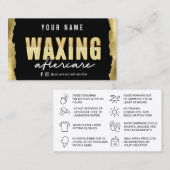 Moderne Gold Waxing Aftercare Card Visitekaartje (Voorkant / Achterkant)
