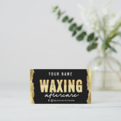 Moderne Gold Waxing Aftercare Card Visitekaartje (Staand voorkant)
